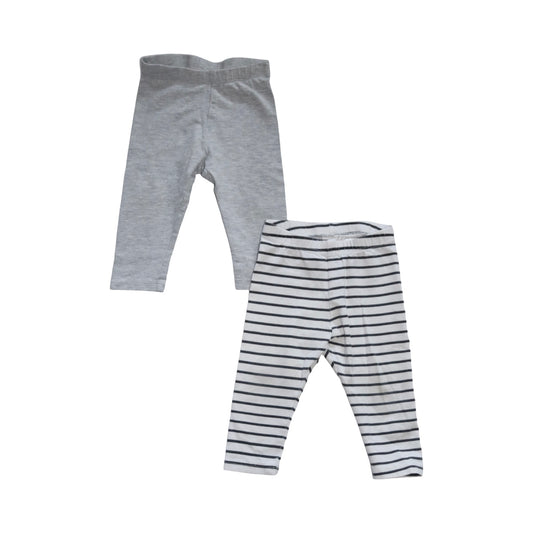 Leggings Byxor (2 Pack) från H&M - Storlek 74 - Vit & Grå (Multi)