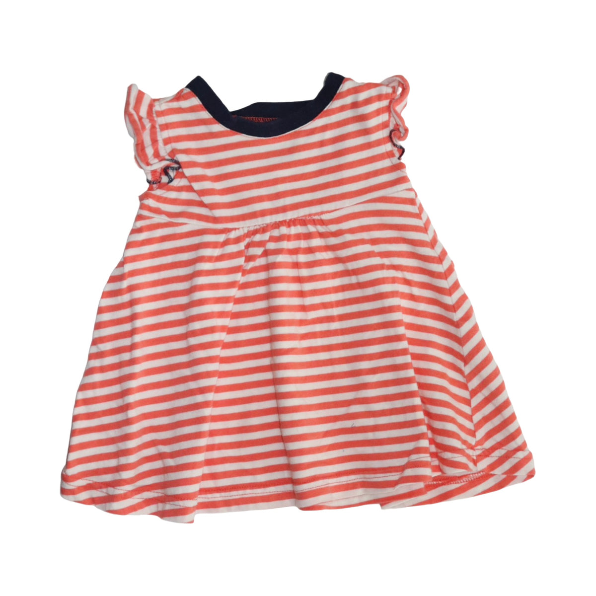 Linne Klänning från mywear baby - Storlek 68 - Orange & Vit