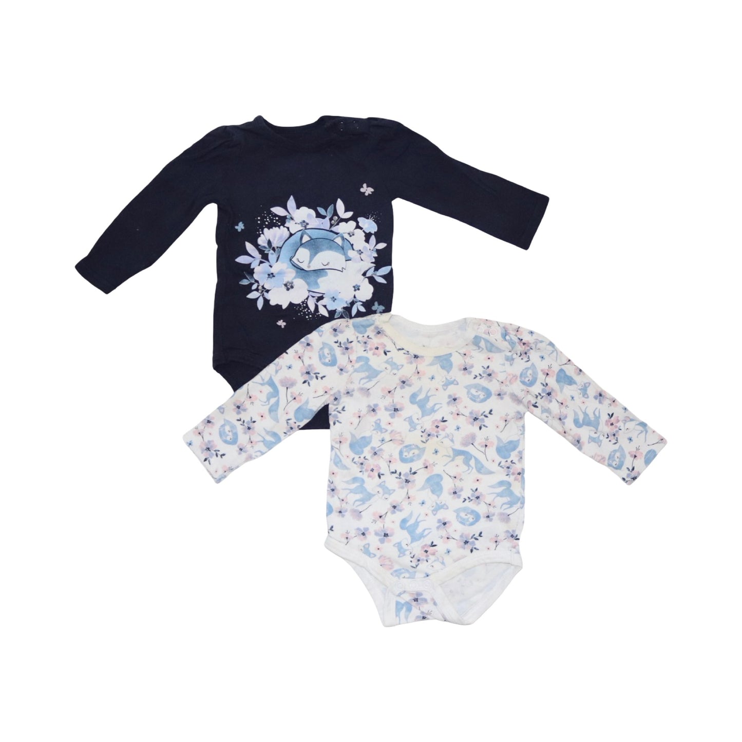 Långärmad Body från So Cute - Storlek 68 - Marinblå & Vit (Multi)