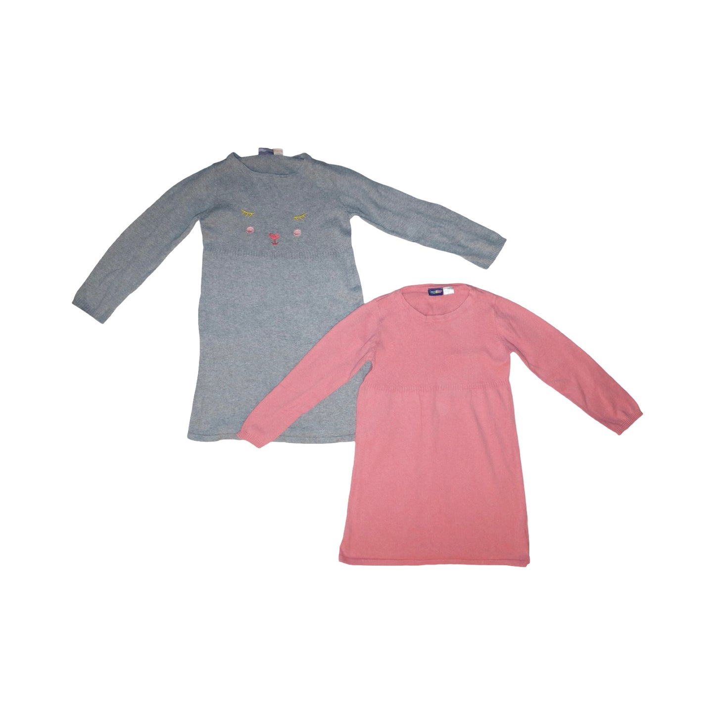 Långärmad Klänning (2 Pack) från Lupilu - Storlek 110/116 - Orange & Grå