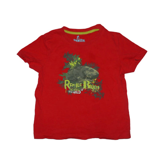 Kortärmad T-shirt från lupilu - Storlek 98/104 - Orange (Multi)