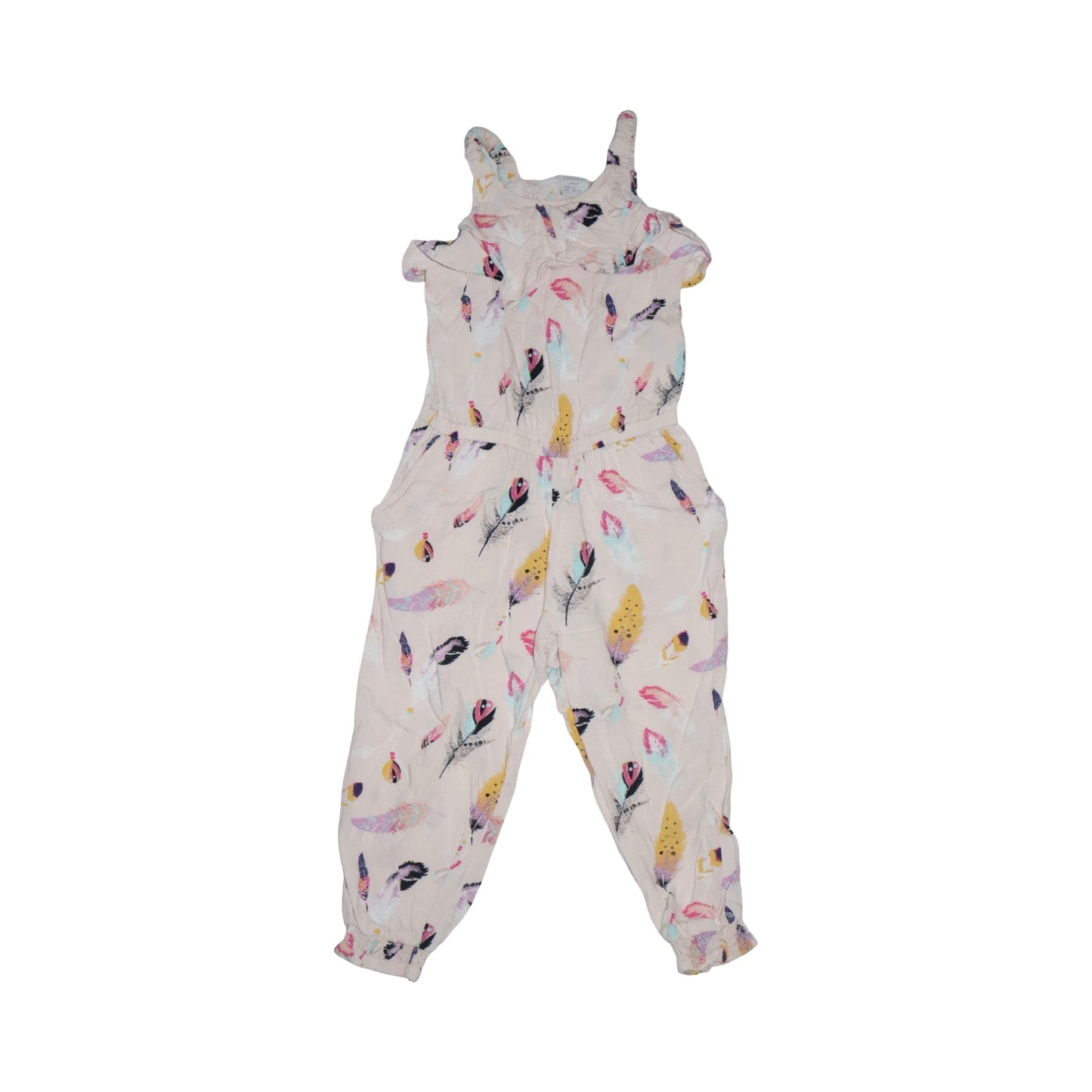 Kortärmad Byxdress/ Jumpsuit från LINDEX - Storlek 92 - Ljusrosa (Multi)