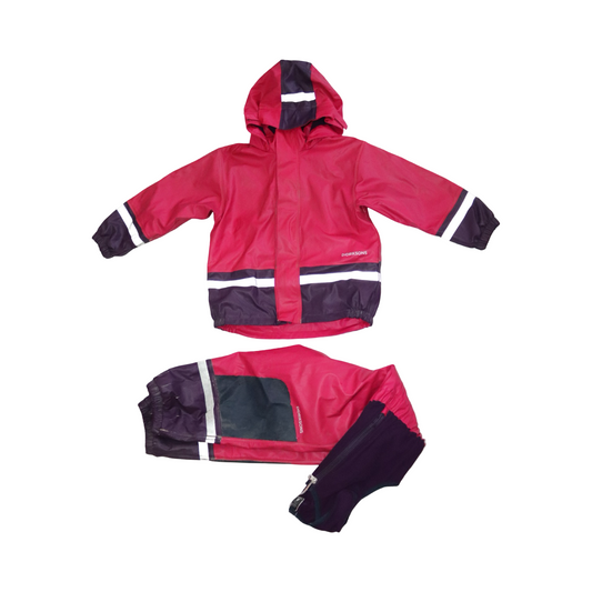 Fodrade Regnset från DIDRIKSONS - Storlek 110 - Rosa & Lila