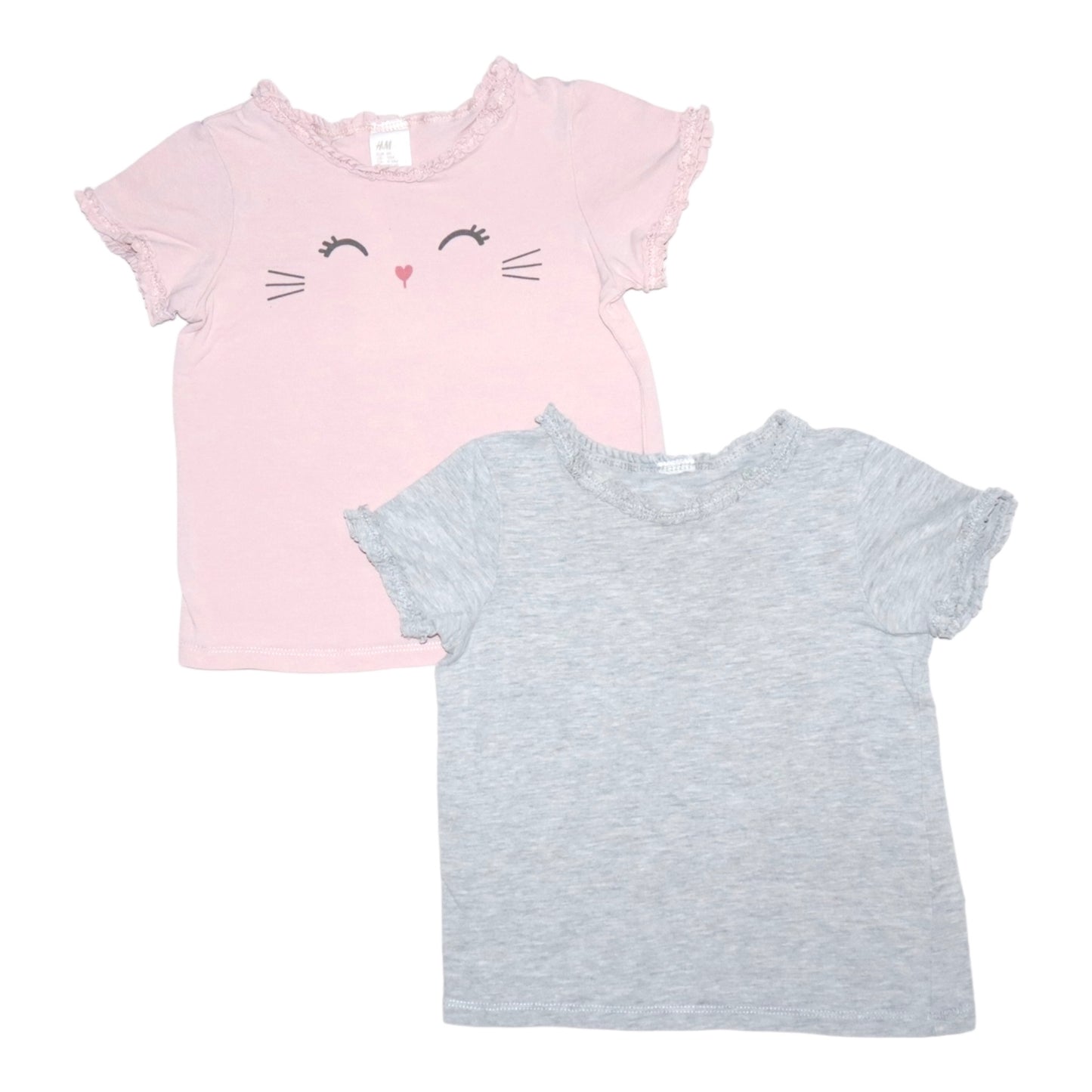 T-shirt (2 Pack) från H&M - Storlek 80 - Ljusrosa & Ljusgrå