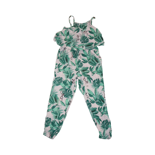 Jumpsuit/ Byxdress från H&M - Storlek 116 - Grön & Vit