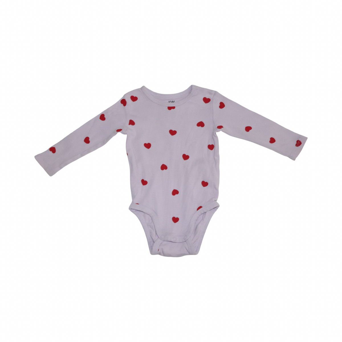 Långärmad Body från H&M - Storlek 68 - Ljuslila & Röd