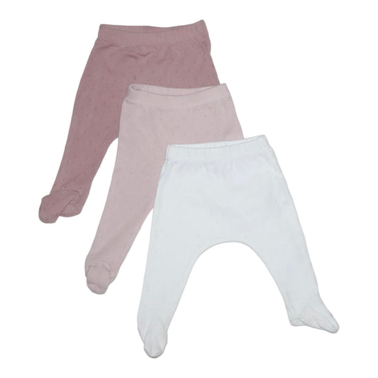 Byxor med fot (3 Pack) från ZARA - Storlek 56 - Rosa & Vit