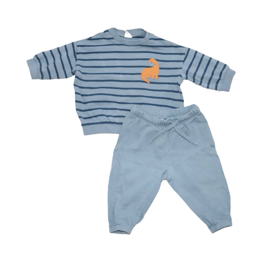 Tröja & Byxor Matchande Set frän H&M - Storlek 74 - Blå  & Gul