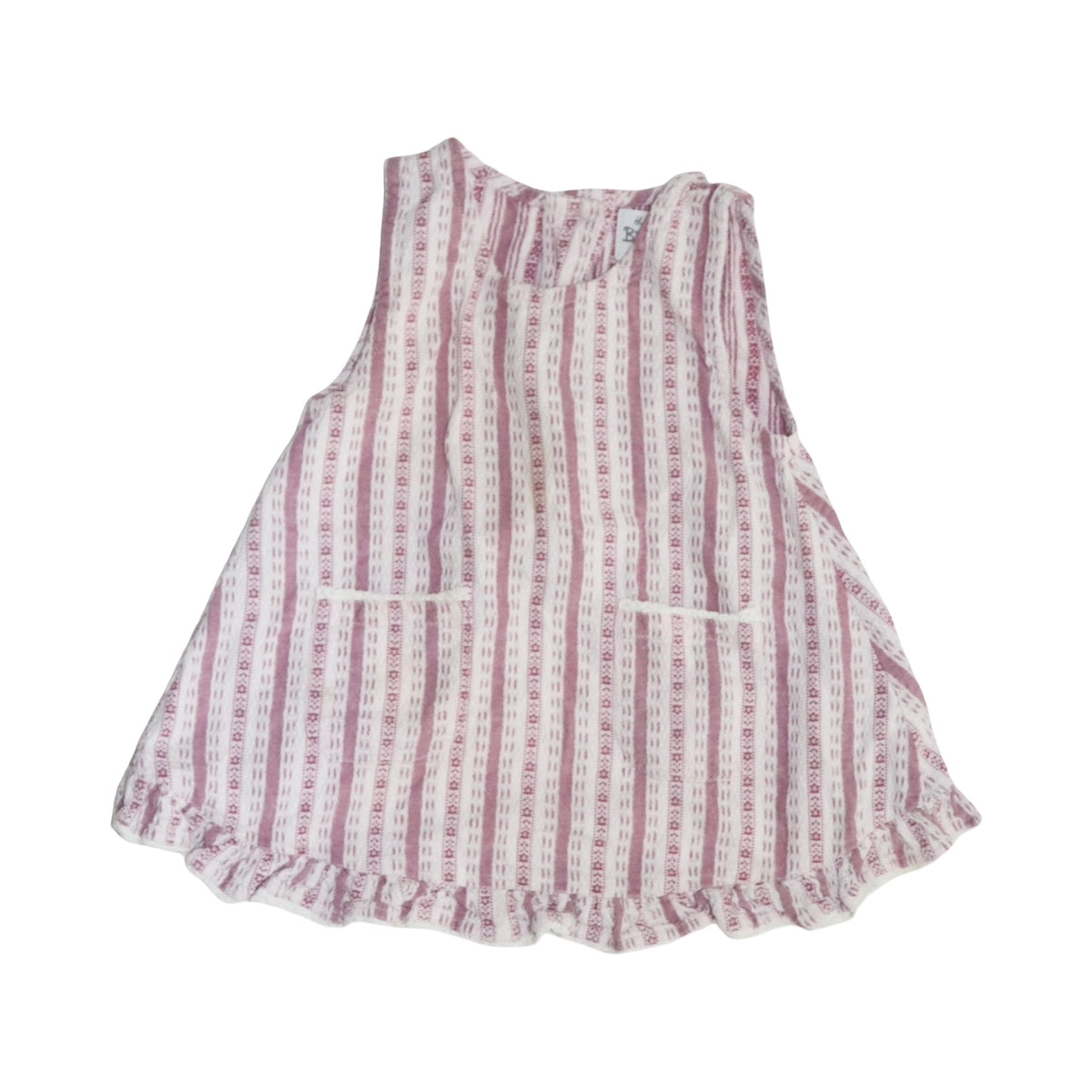 Linne Klänning från H&M - Storlek 74 - Rödbrun & Vit