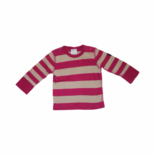 Långärmad T-shirt från POLARN O. PYRET - Storlek 68 - Röd & Beige