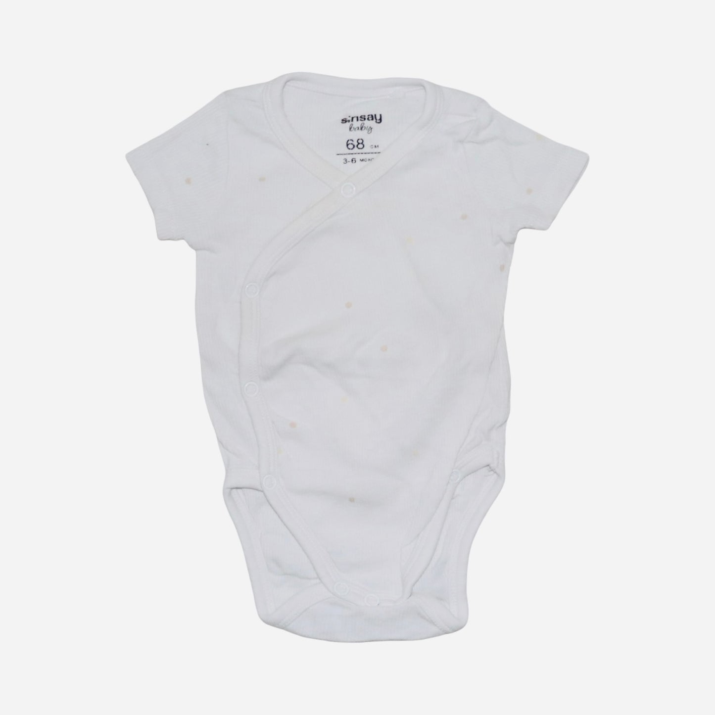 Kortärmad Omlottbody (2 Pack) från H&M & Sinsay - Storlek 68 - Beige & Vit