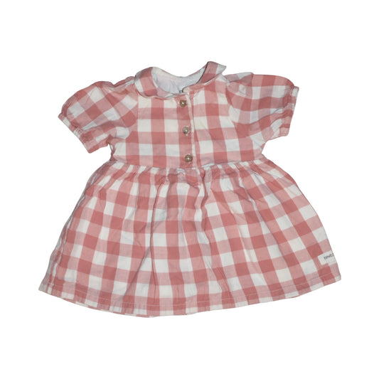 Kortärmad Klänning från newbie - Storlek 68 - Ljusrosa & Vit