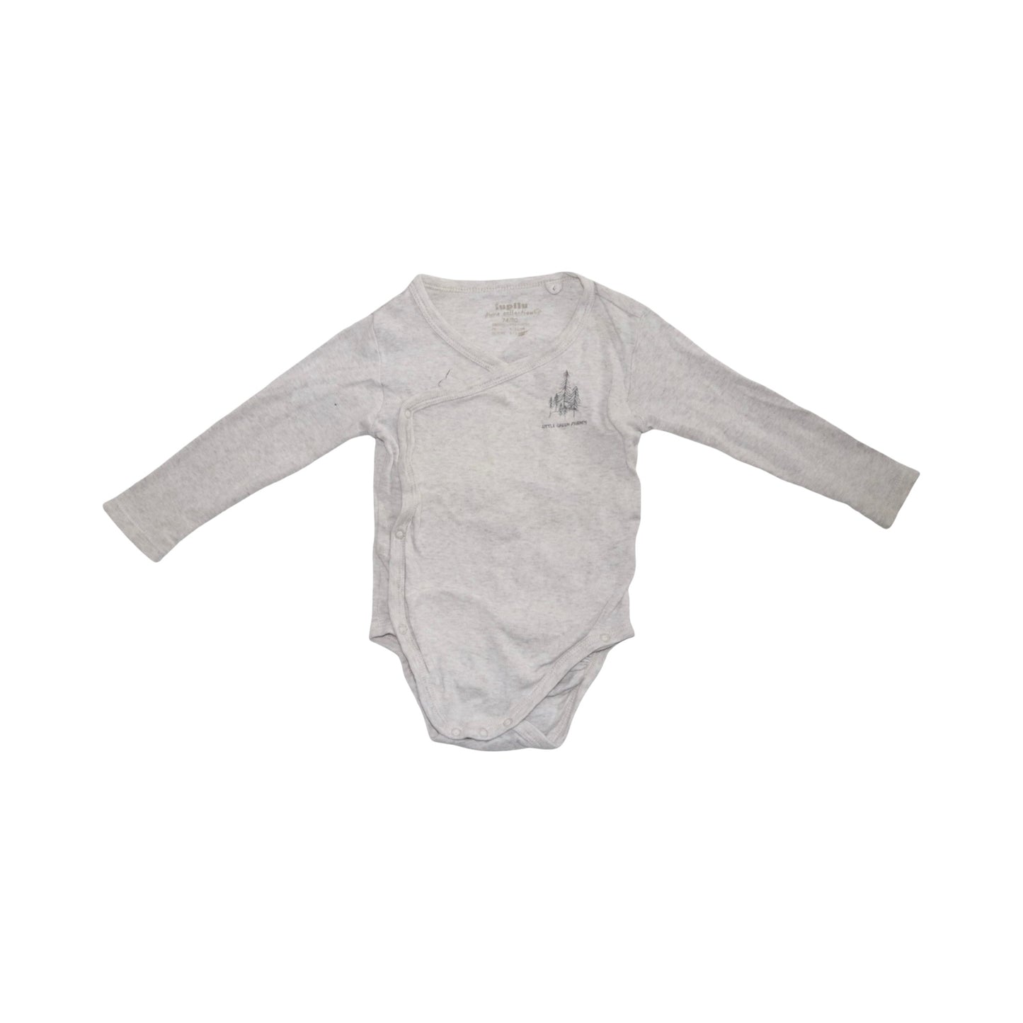 Långärmad Omlottbody från lupilu - Storlek 74/80 - Beige