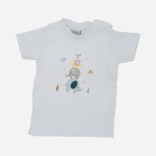 Kortärmad T-shirt från TILLY & MODDOX- Storlek 74 - Ljusblå (Multi)