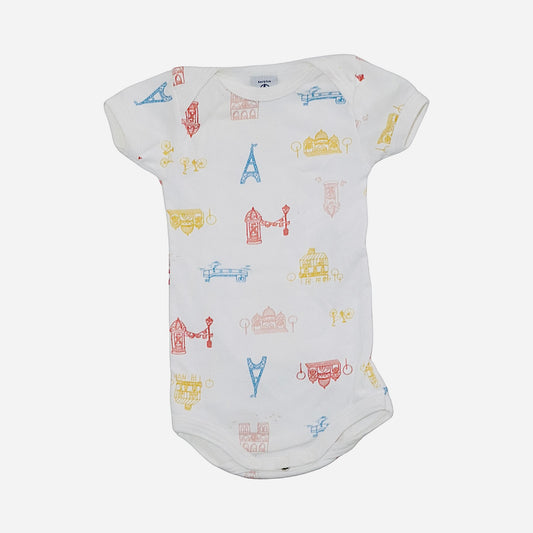 Kortärmad Body från PETIT BATEAU - Storlek 68 - Vit (Multi)