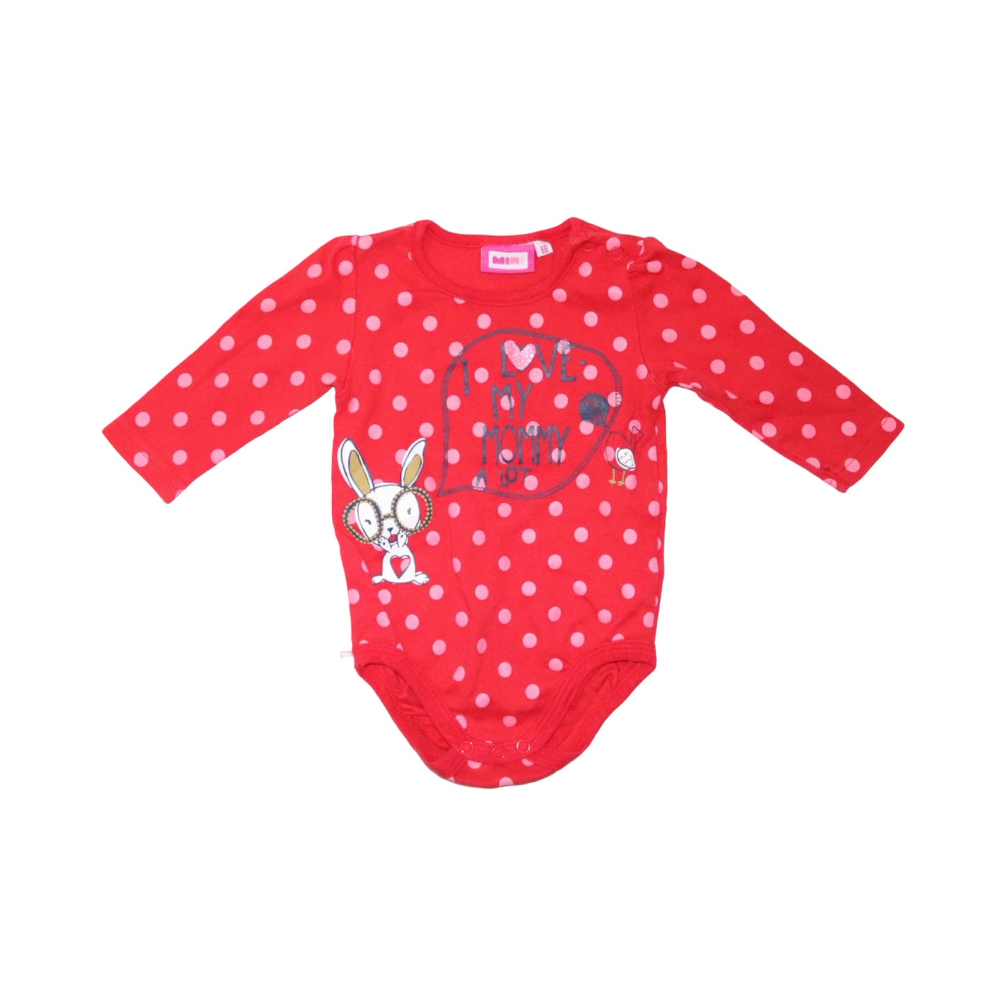Långärmad Body (2 Pack) från MINI & so cute - Storlek 68 - Röd & Rosa (Multi)