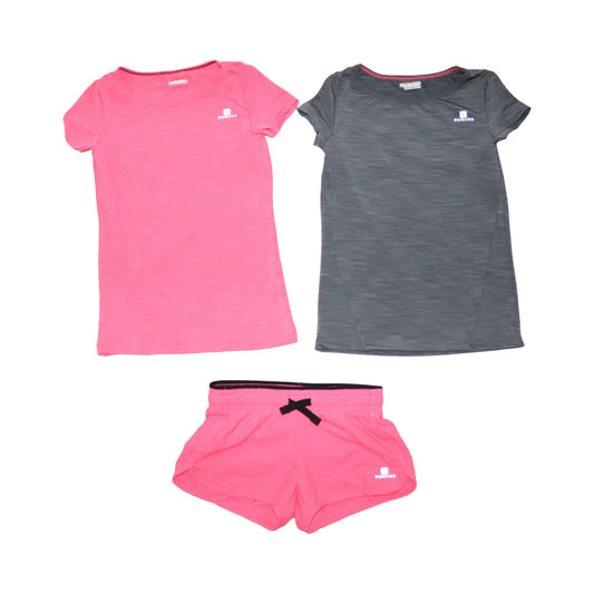 Tränings Set (3 Pack) från DOMYOS - Storlek 116 - Rosa & Grå