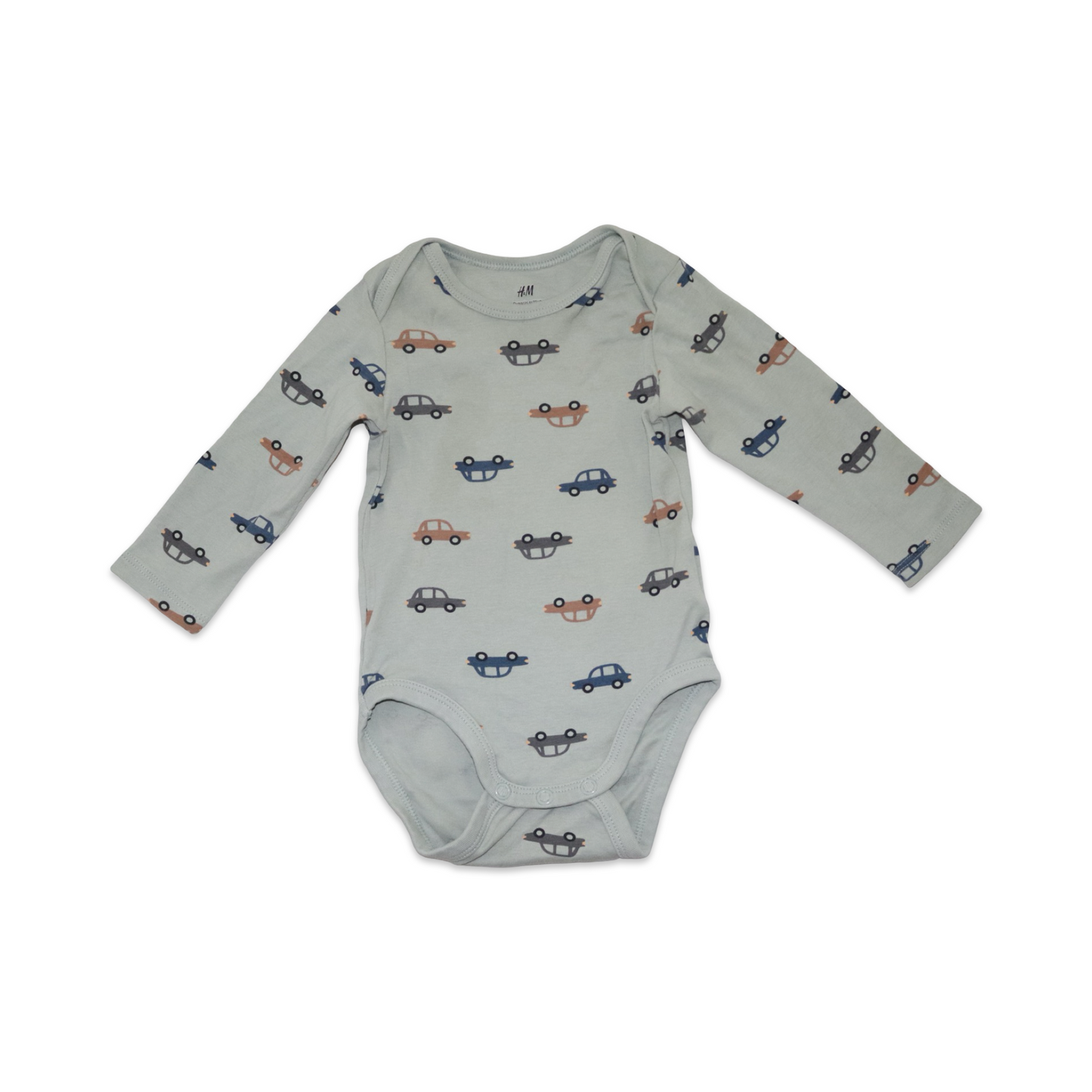 Långärmad Body från H&M - Storlek 68 - Ljusgrön (Multi)