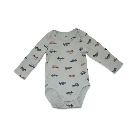 Långärmad Body från H&M - Storlek 68 - Ljusgrön (Multi)