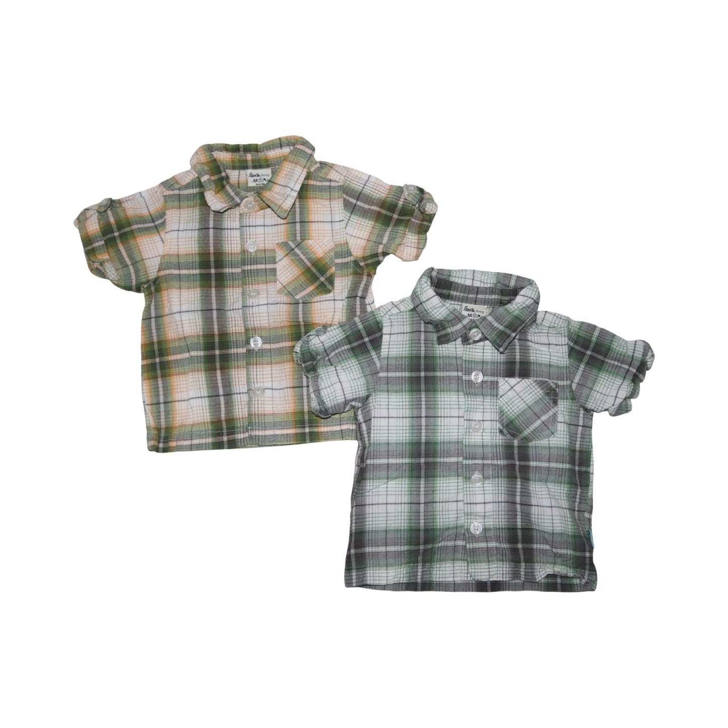 Kortärmad Skjorta (2 Pack) från Little boy Star - Storlek 74 - Gul & Grön (Multi)