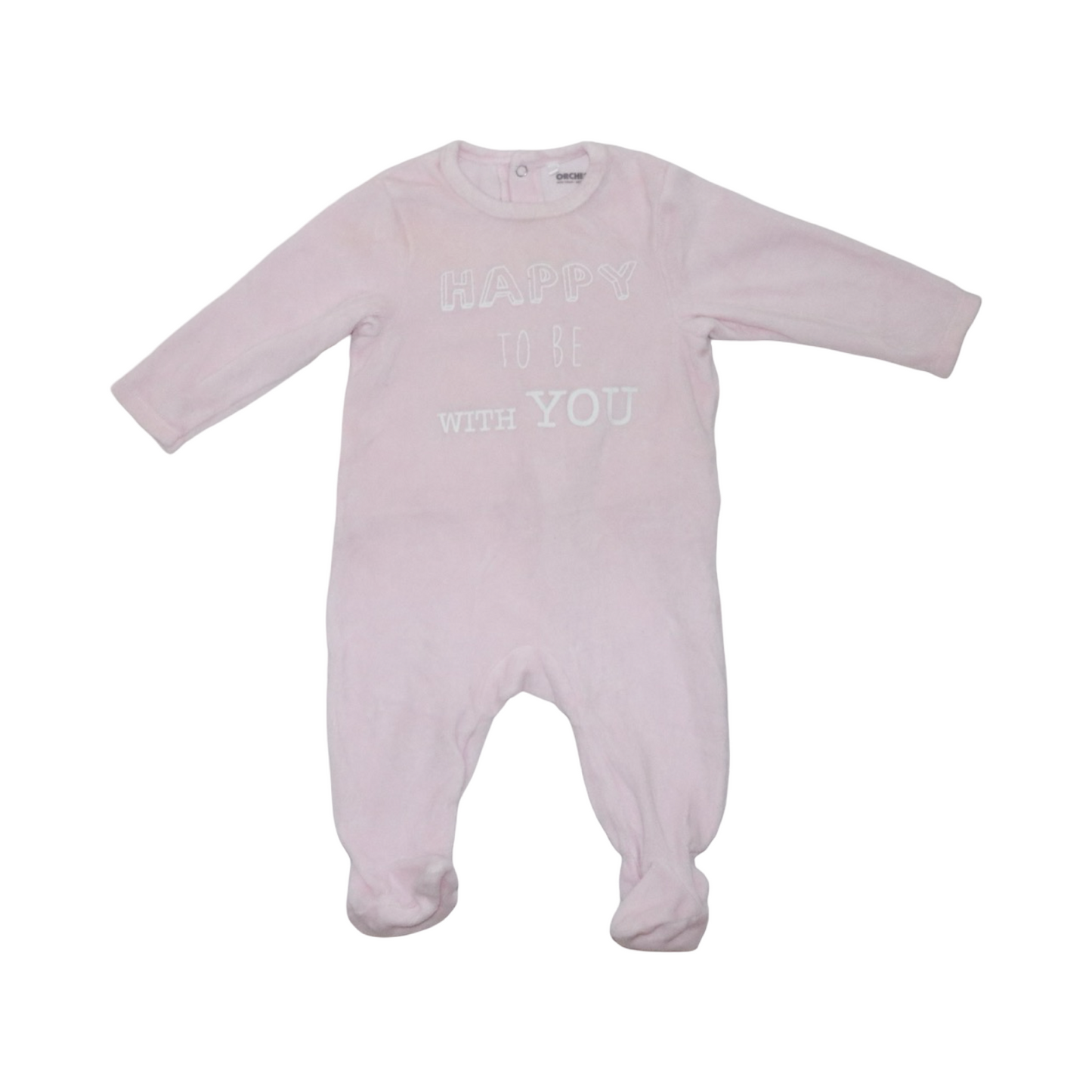 Långärmad Pyjamas med fot (2 Pack) från ORCHESTRA - Storlek 68 - Rosa & Ljusrosa