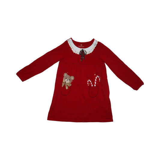 Jul Långärmad Klänning från H&M - Storlek 98/104 - Röd