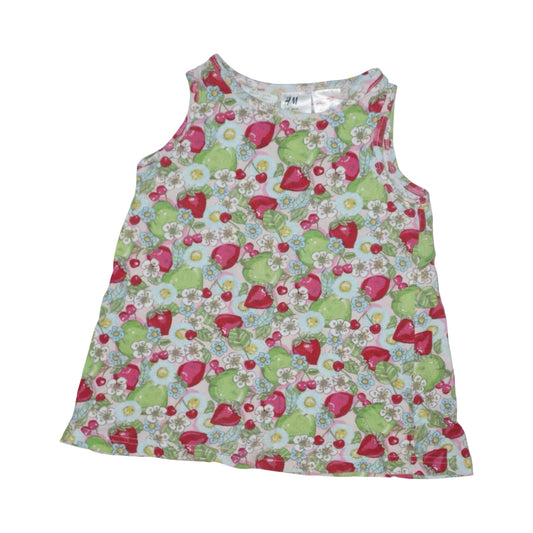 Linne Klänning från H&M - Storlek 86/92 - Grön (Multi)