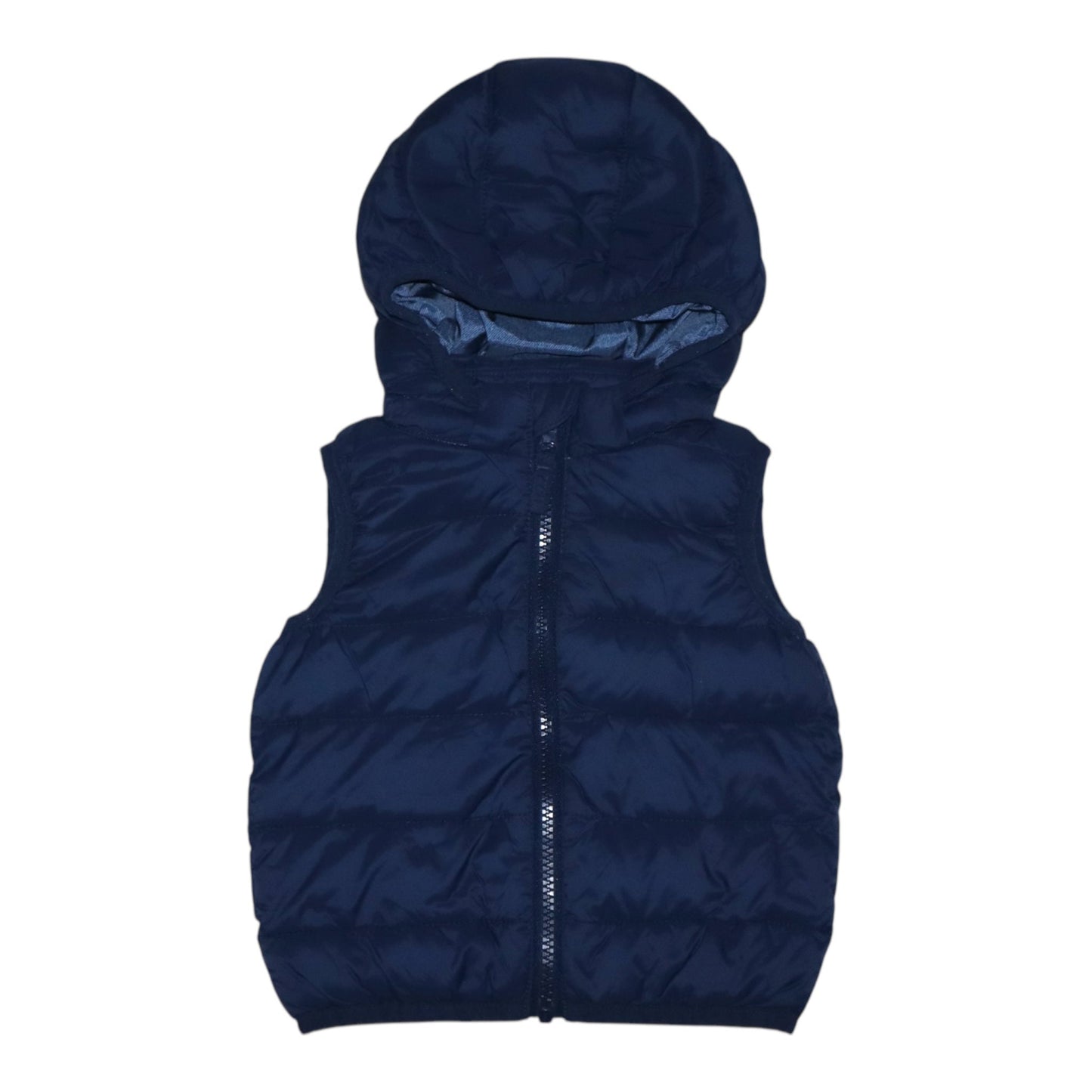 Pufferväst med huva från H&M - Storlek 74 - Mörkblå