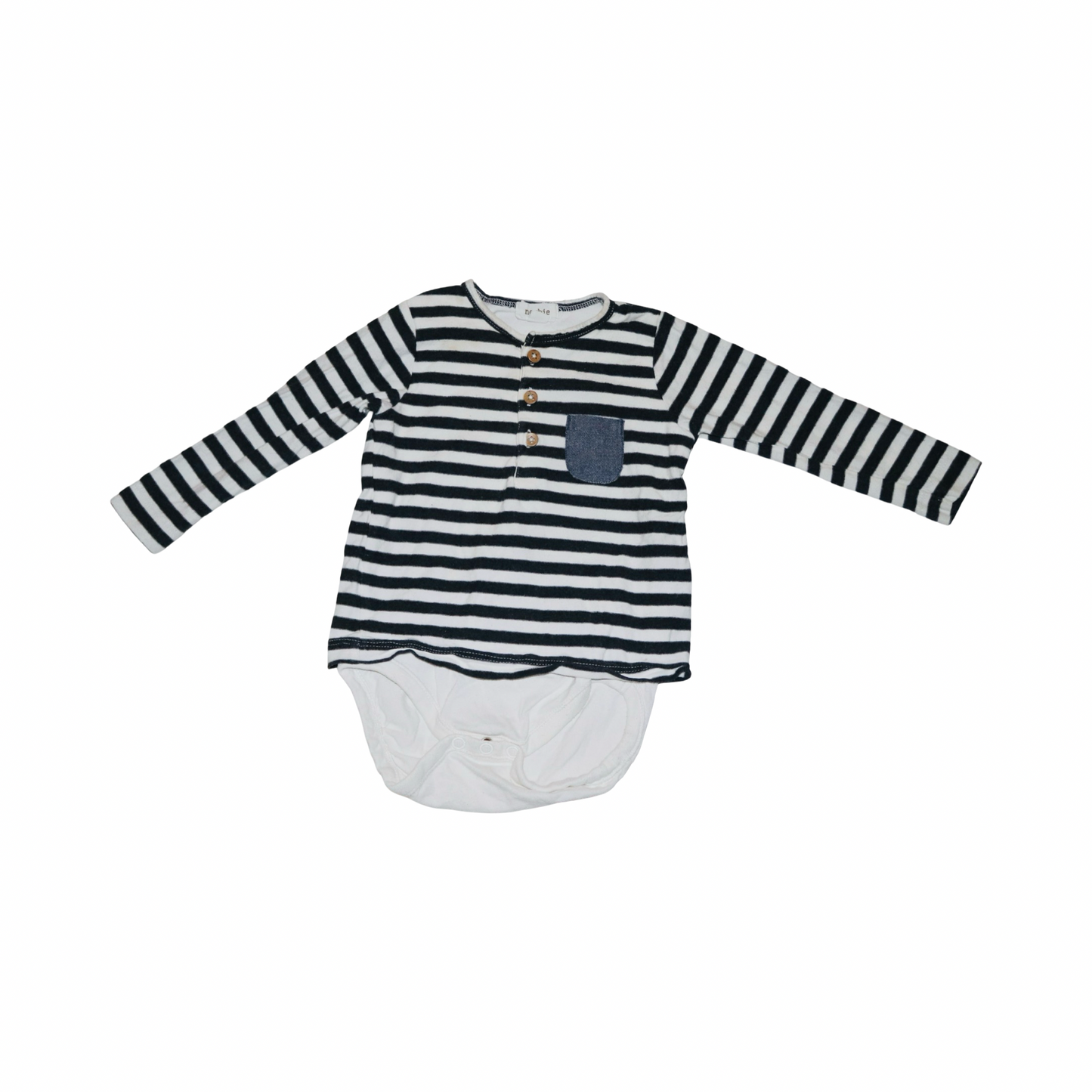 Tröja med inbyggd Body (2 Pack) från newbie - Storlek 74 - Vit & Mötkblå