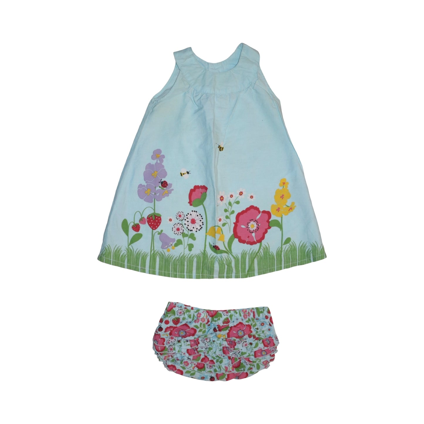 Kortärmad Klänning & Shorts Matchande Set från H&M - Storlek 86 - Ljusblå (Multi)