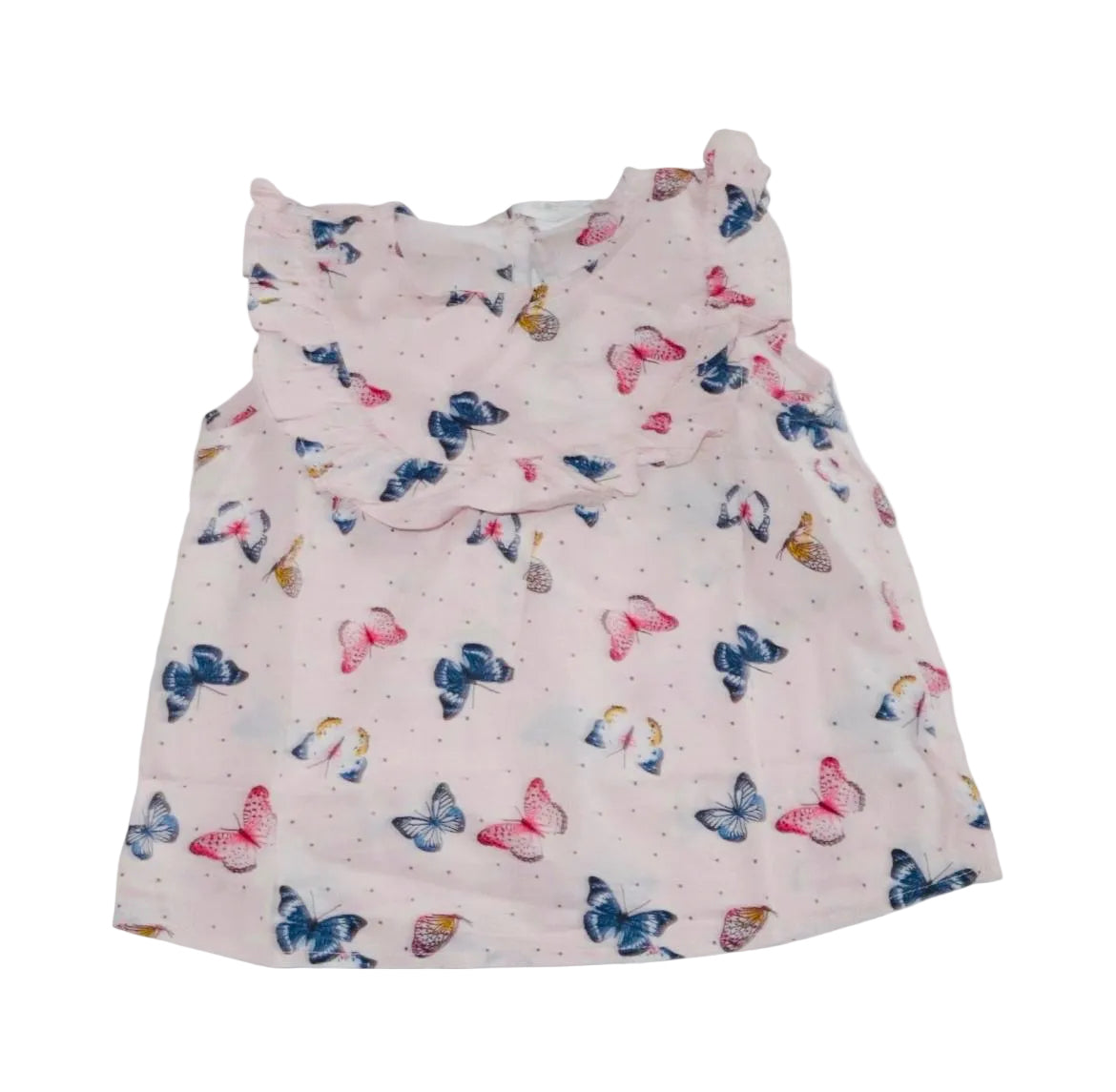 Linne Blus & Shorts Matchande Set frän H&M - Storlek 80 - Ljusrosa & Blå (Multi)
