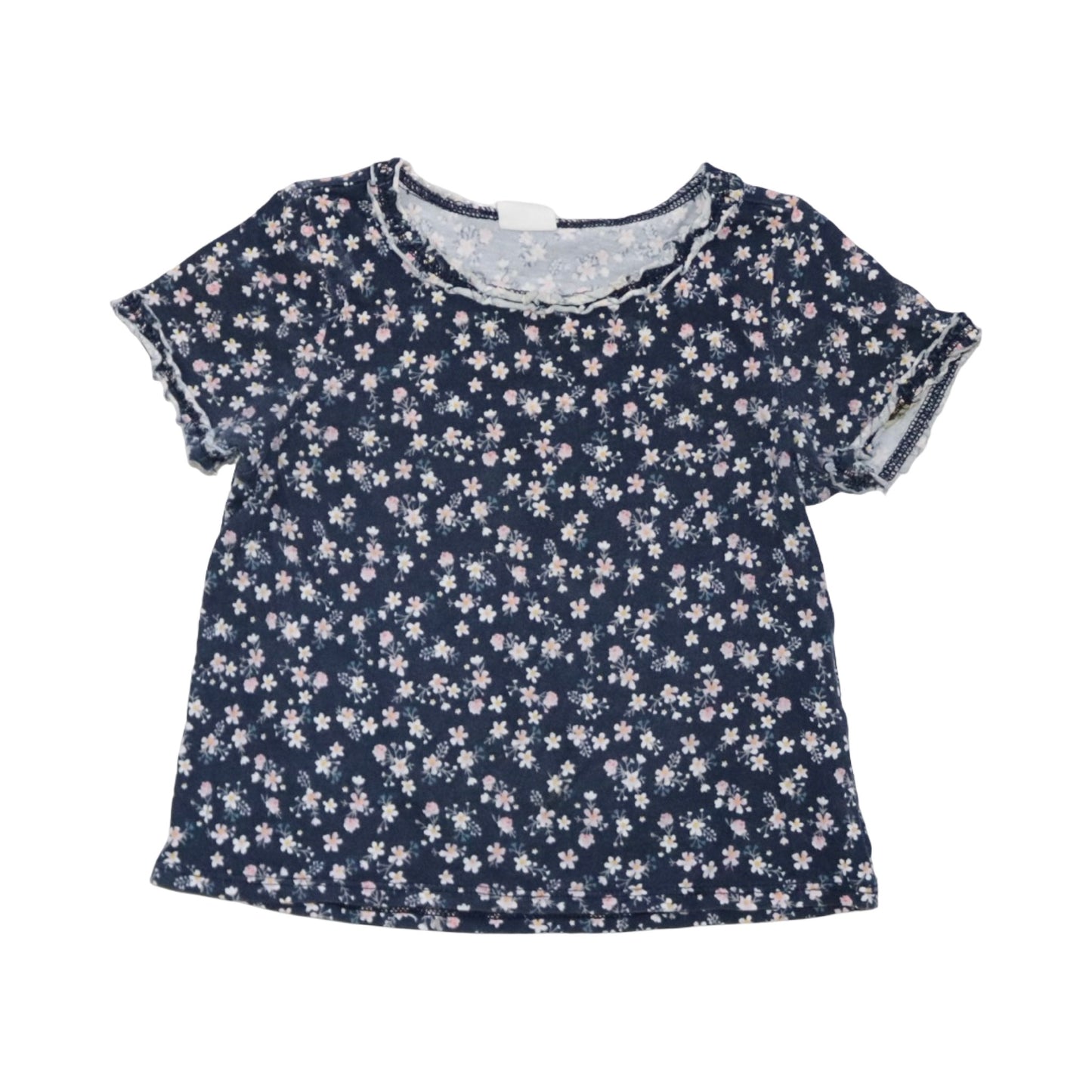T-shirt & Byxor Matchande Set från H&M & Cubus - Storlek 74 - Marinblå & Rosa (Multi)