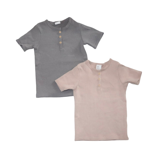 Kortärmad T-shirt (2 Pack) från H&M - Storlek 86 - Grå & Ljusrosa