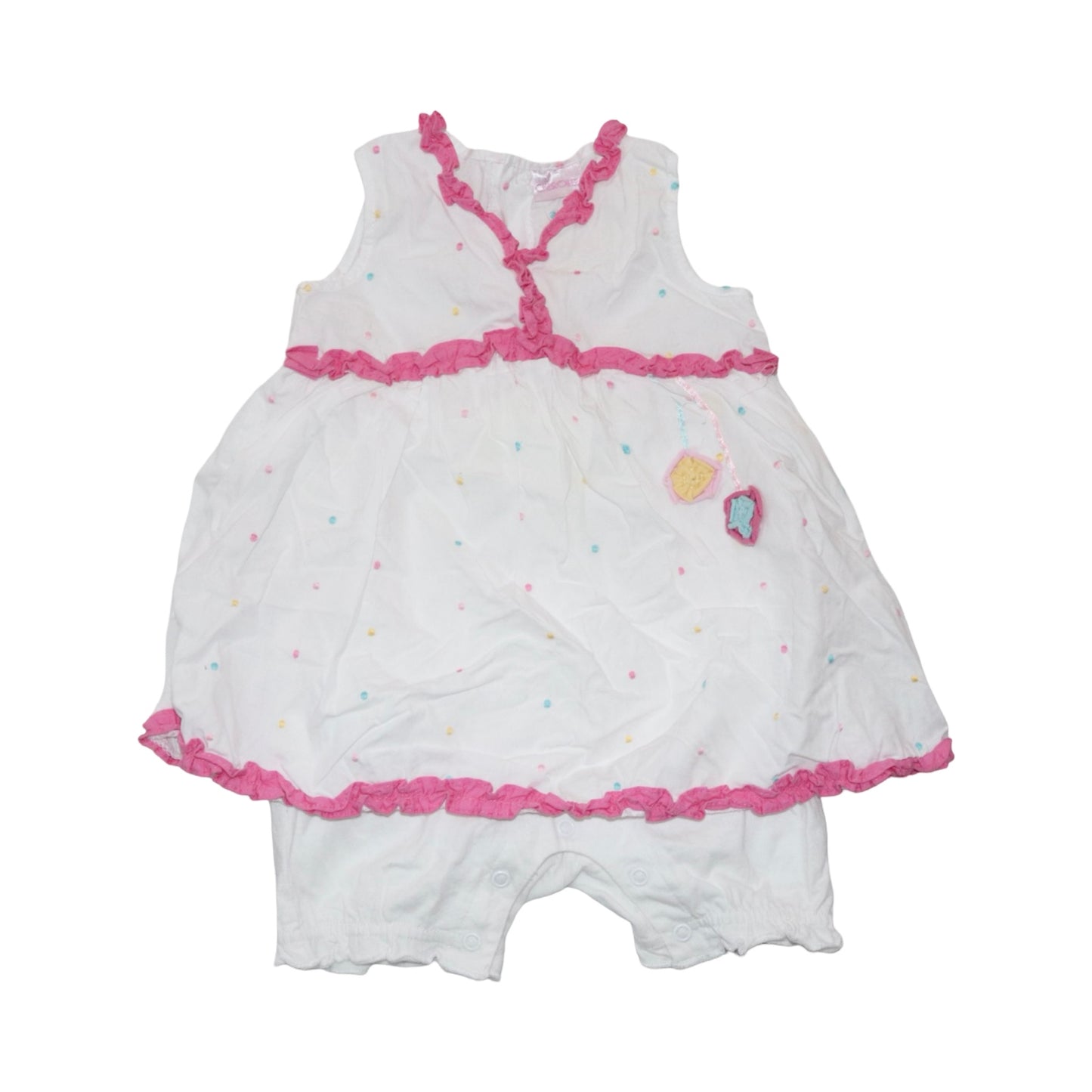 Klänning med inbyggd Shorts från - CHEROKEE - Stolek 74/80 - Vit & Rosa