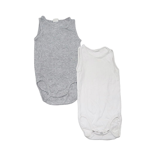 Linne Body (2 Pack) från H&M - Storlek 74 - Grå & Vit