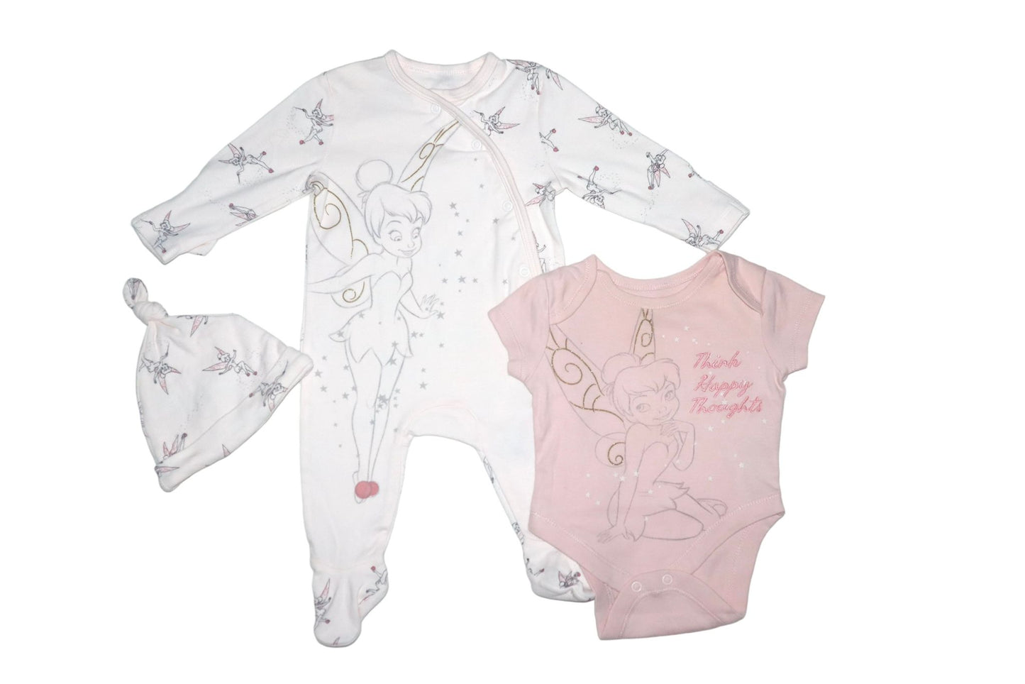 Pyjamas & Body & Mössa Matchande set från PRIMARK - Storlek 62 - Ljusrosa