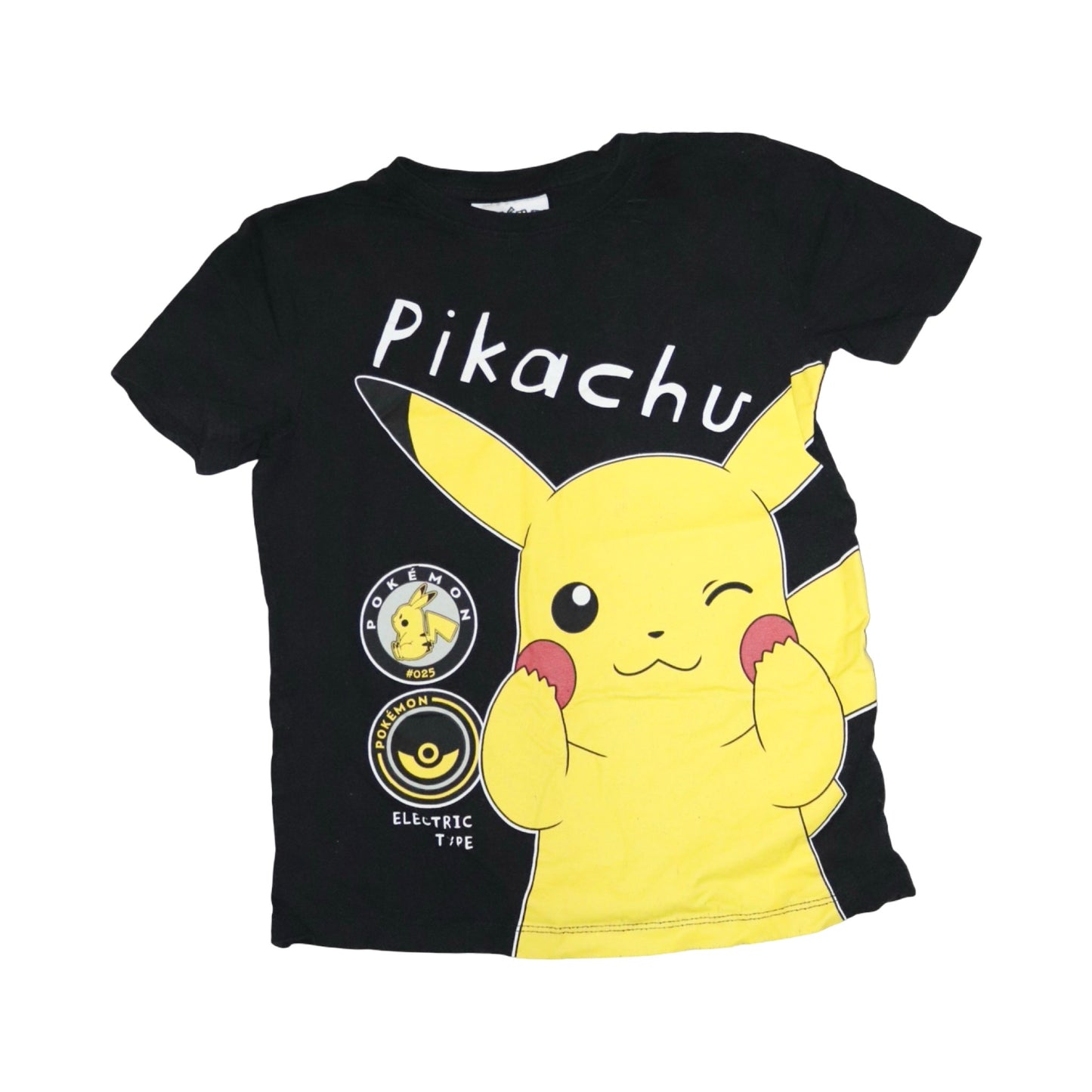 Kortärmad T-shirt från Pokémon - Storlek 122/128 - Svart & Gul