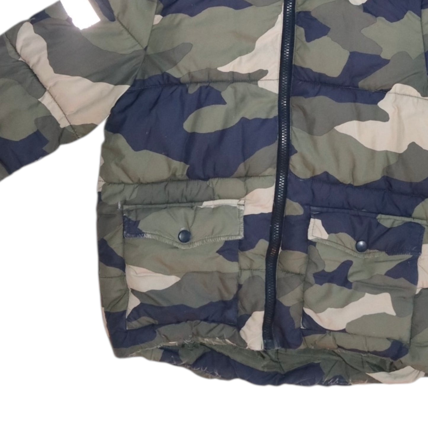 Pufferjacka från LINDEX - Storlek 134 - Grön & Svart (Multi)