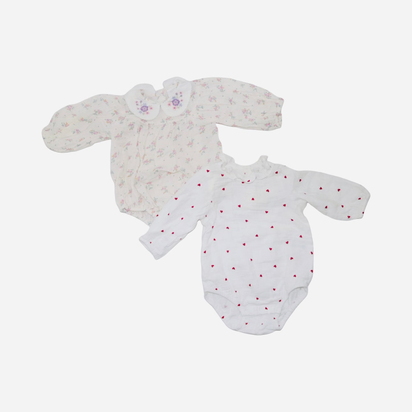 Långärmad Linne Body (2 Pack) från next & LINDEX - Storlek 68 - Beige & Vit (Multi)