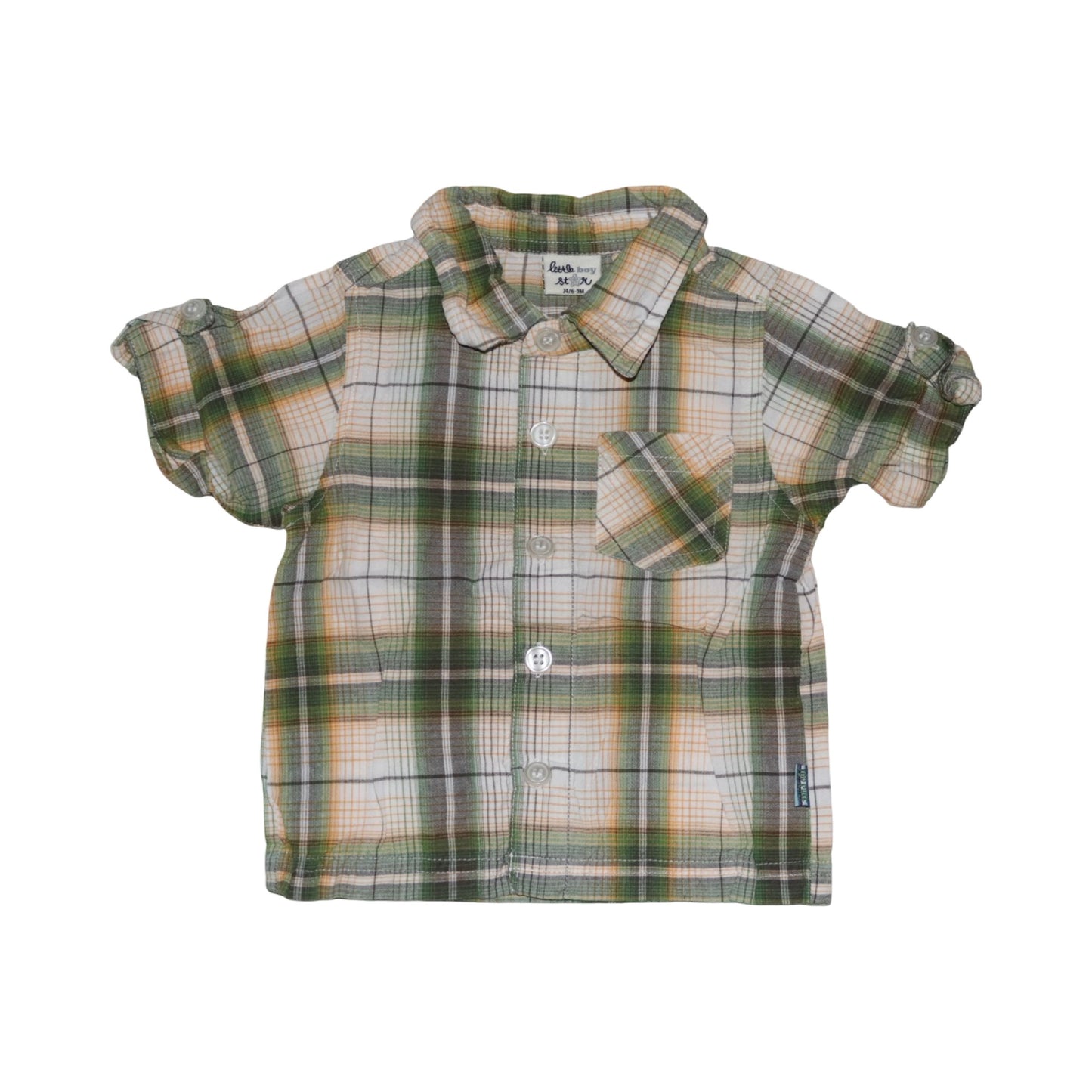 Kortärmad Skjorta (2 Pack) från Little boy Star - Storlek 74 - Gul & Grön (Multi)