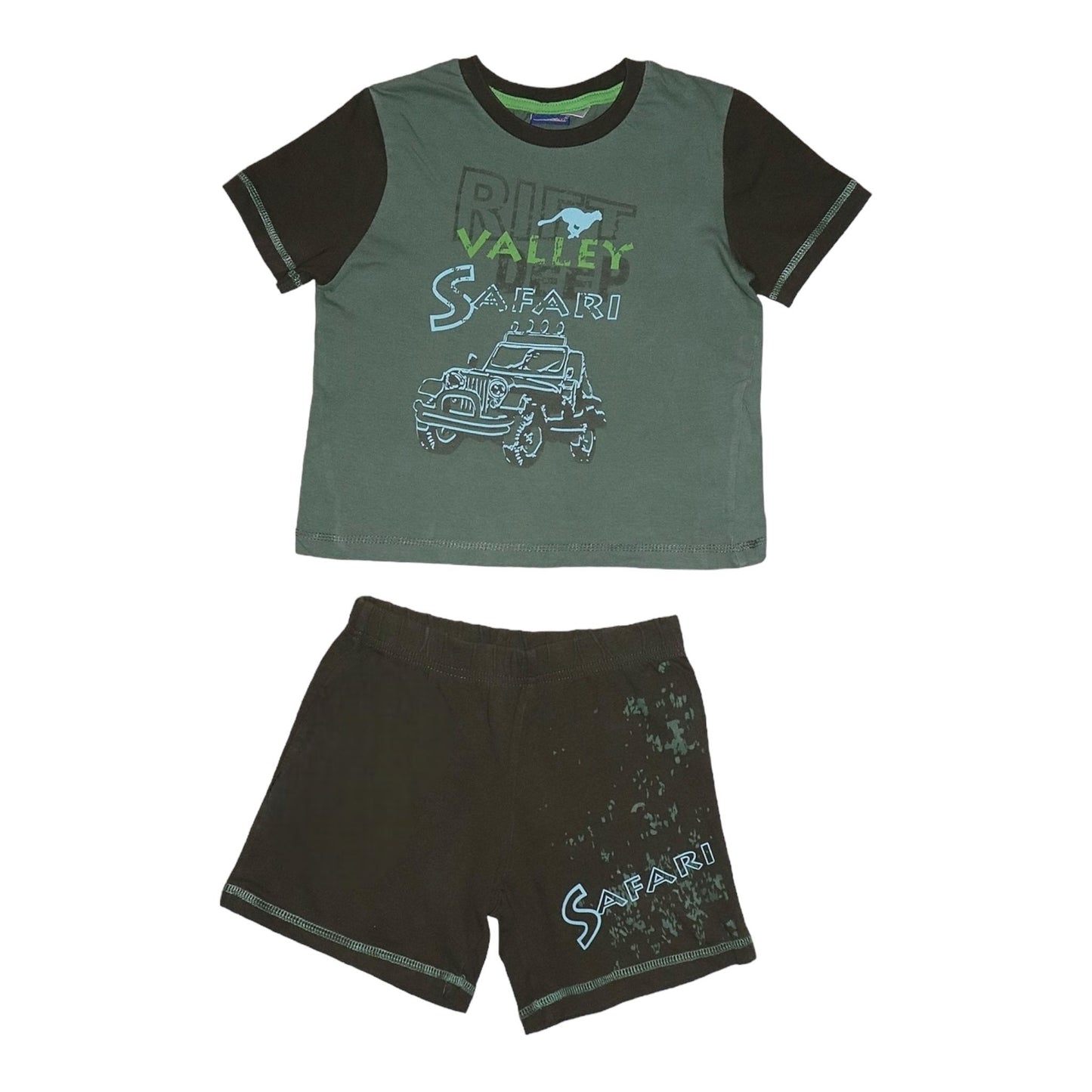 Pyjamas Shorts & T-shirt Matchande Set från lupilu - Storlek 110/116 - Grön