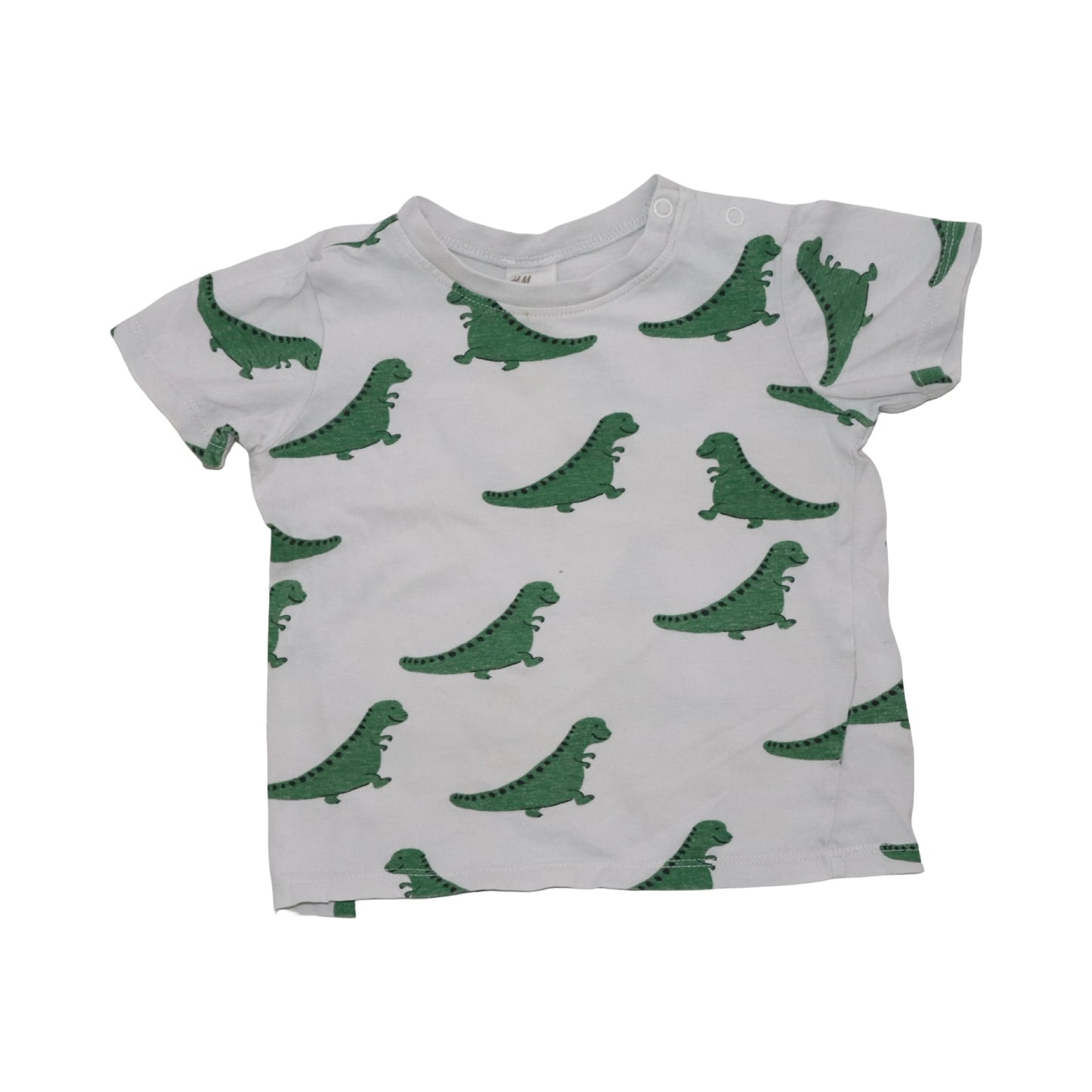 Kortärmad T-shirt & Shorts Matchande Set frän H&M - Storlek 80 - Vit & Grön