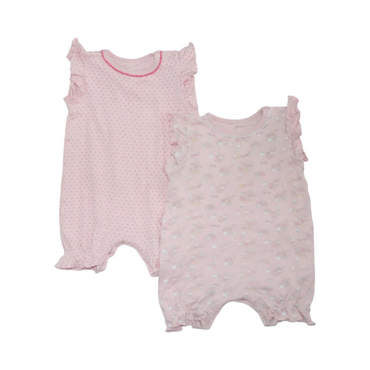 Kort Pyjamas (2 Pack) från PYTTELITEN - Storlek 68 - Ljusrosa (Multi)
