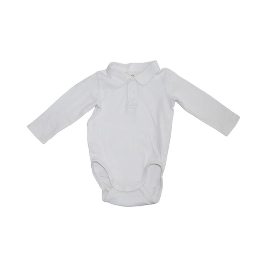 Långärmad Body från H&M - Storlek 68 - Vit