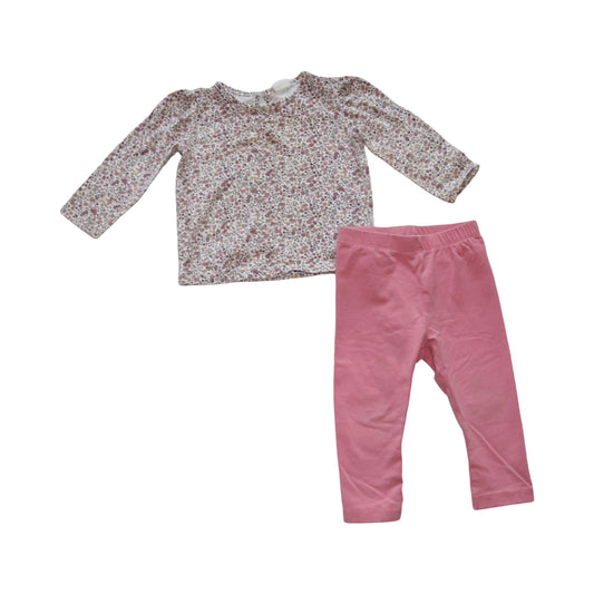 Långärmad T-shirt & Byxor Matchande Set från H&M & ellos - Storlek 74 - Rosa (Multi)