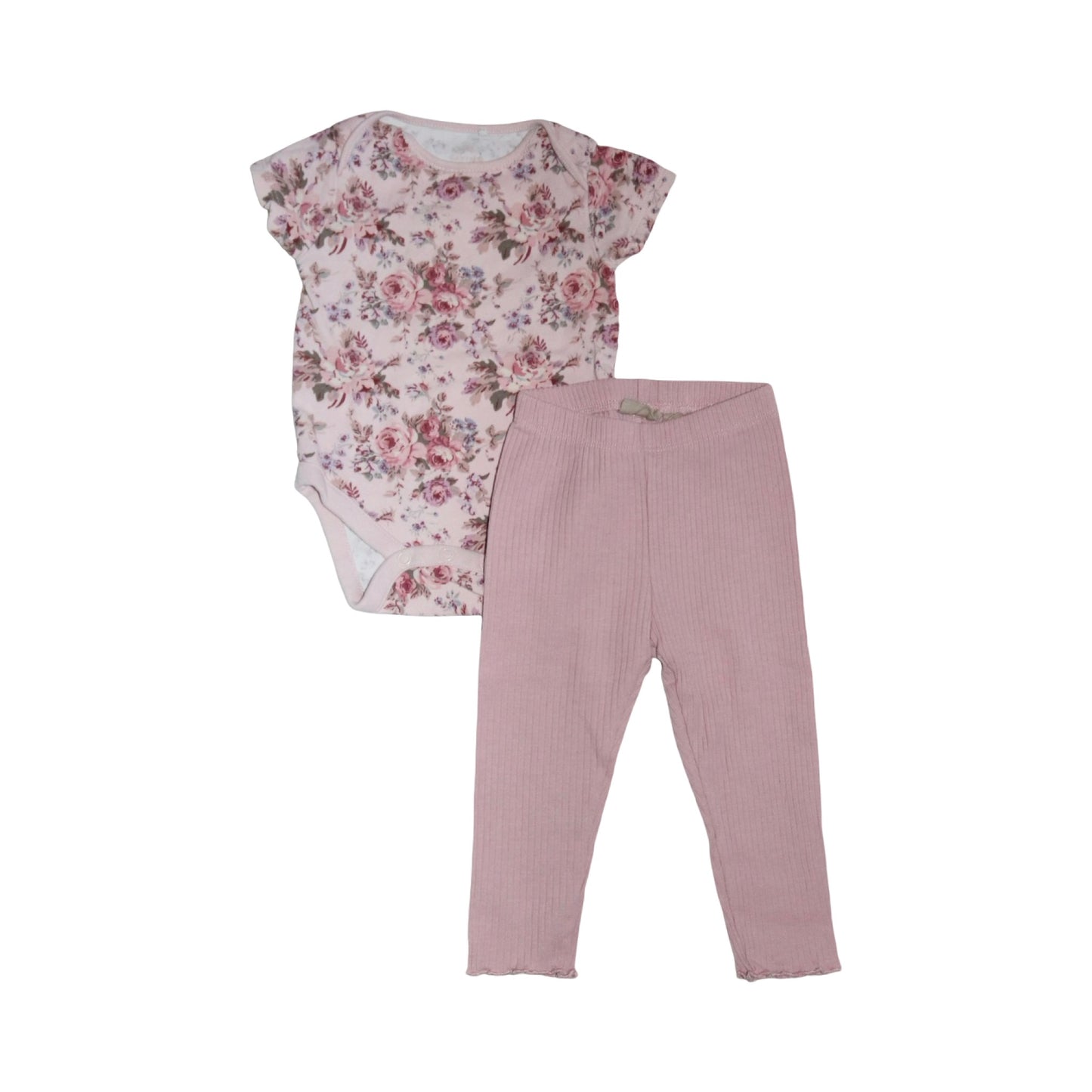 Body & Byxor Matchande Set från NEXT & Sweetie - Storlek 74 - Rosa (Multi)