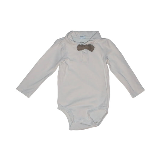 Långärmad Body med fluga från H&M - Storlek 80 - Beige & Brun