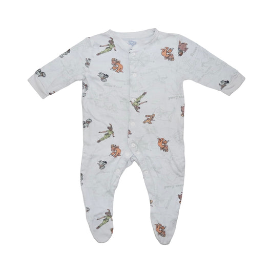 DISNEY Långärmad Pyjamas med fot från PRIMARK - Storlek 68 - Vit (Multi)