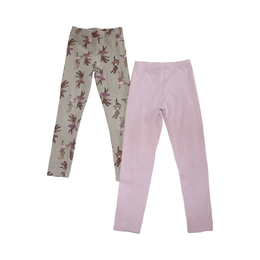 Leggings Byxor (2 Pack) från H&M - Storlek 122/128 - Beige & Ljusbrun (Multi)
