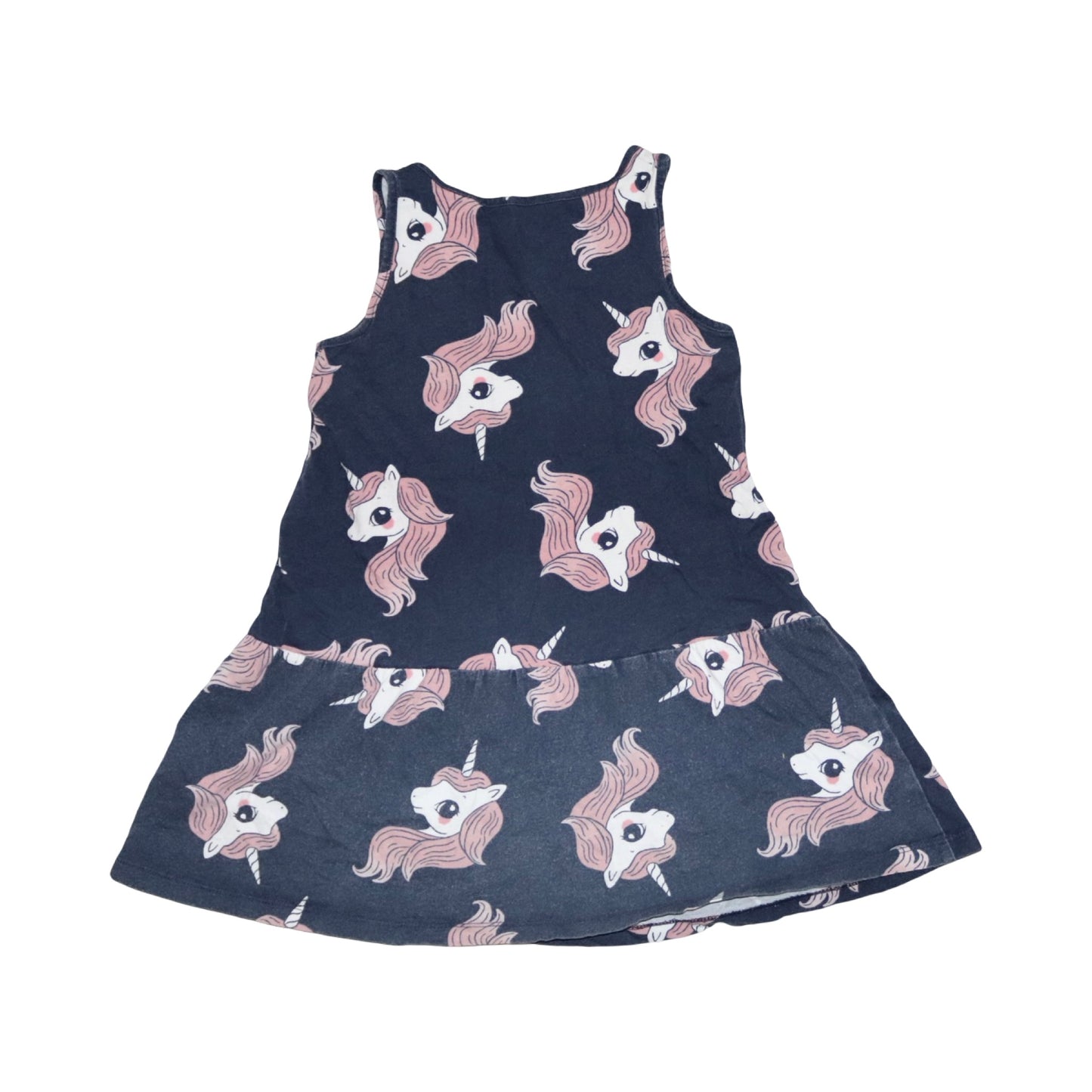 Kortärmad Klänning från H&M - Storlek 98/104 - Marinblå & Ljusrosa (Multi)